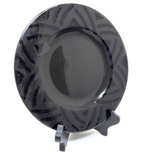 Set Of 4 Pfaltzgraff Black Midnight Sun 8 1/8” Salad Plates